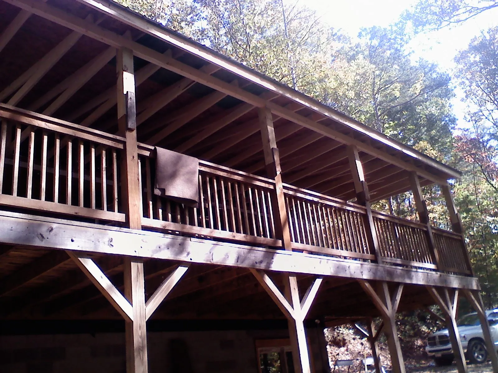 Timber framing under a new elevated porch and deck — Roof Leak Repair in Ray City by Roofing Brothers